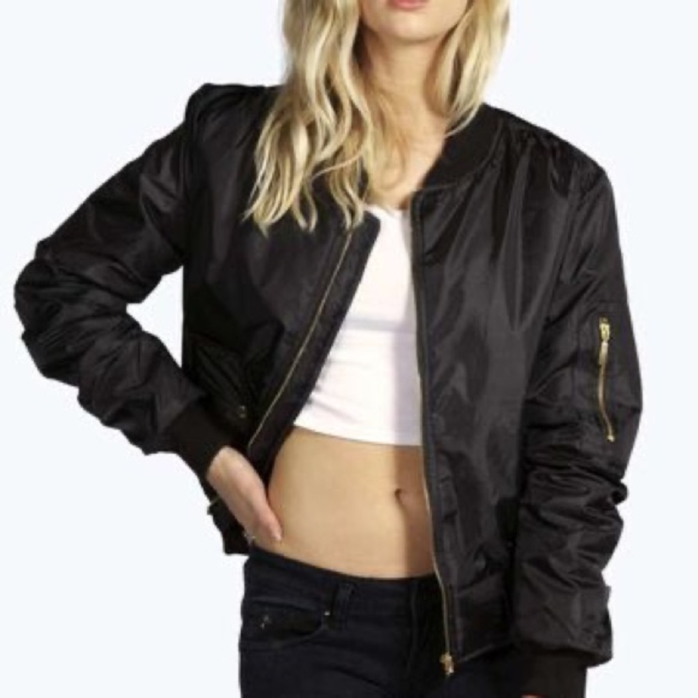 Black BOOHOO bomber jacket